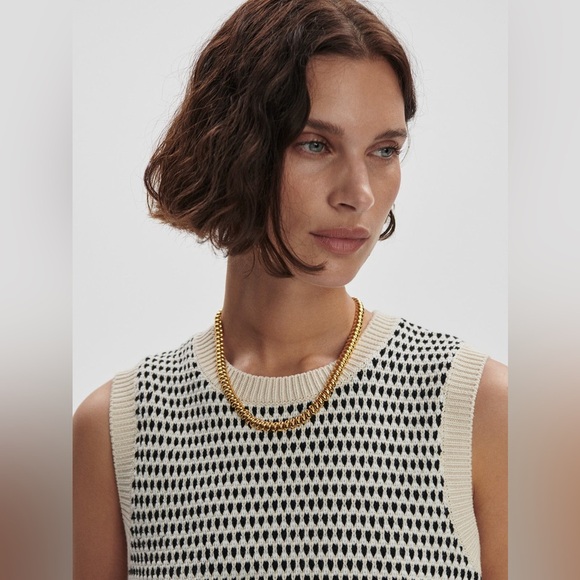 Varley Anthropologie Women's Large Knowles Textured Knit Sweater Vest Birch - Picture 10 of 12